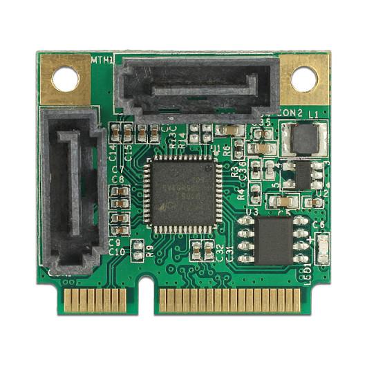Kartë Zgjerimi Mini PCI Express Delock 95260 / Mini PCIe 1.2 Half Size / 2x SATA 6Gbps / Asmedia ASM1061 - 2