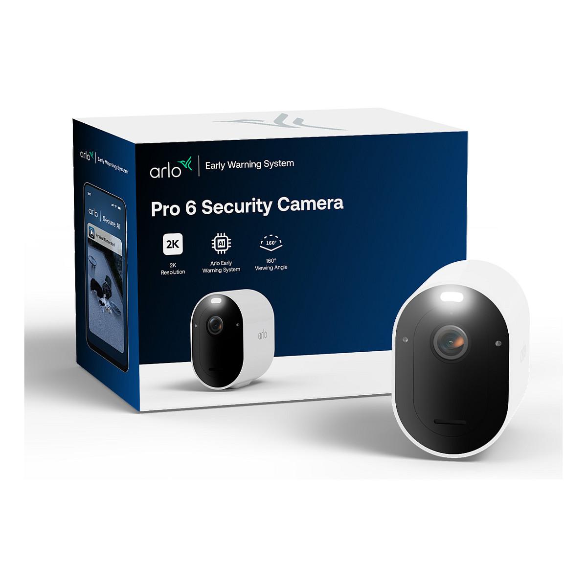Kamerë Sigurie IP CCTV Arlo Pro 6, VMC4070P-100EUS, 4MP, 2K+ HDR, 160°, Dual-Band Wi-Fi, Color Night Vision, 2-Way Audio - Bardhë