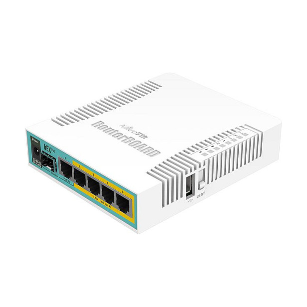 MikroTik RB960PGS hEX PoE Gigabit Router 5-Port with SFP PoE Out - 1