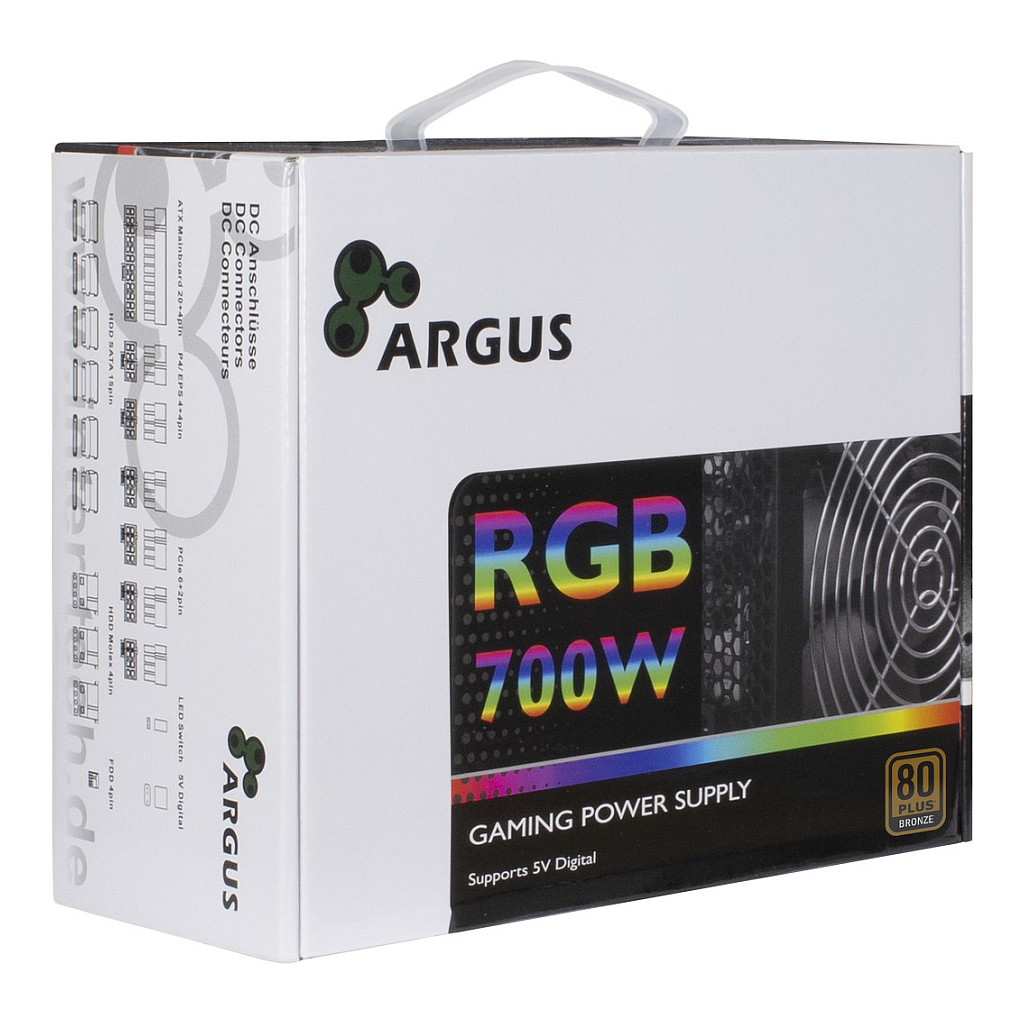 Furnizues Energjie Inter-Tech Argus RGB-700W II / 700W / ATX / 80 PLUS Bronze / Non Modular – Zezë - 3