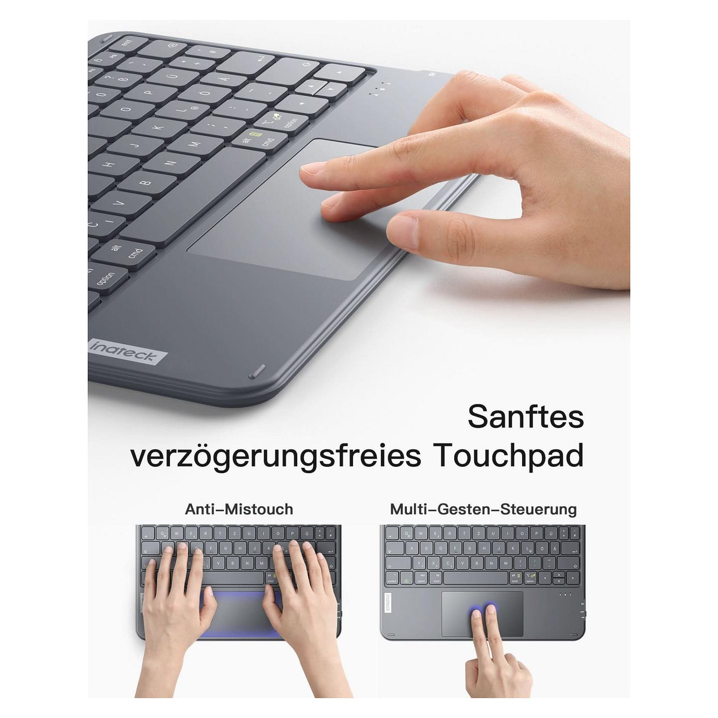 Aksesorë për tablet inateck KB01105 QWERTZ Keyboard for iPad / Tablet / Windows / Laptop / PC - Gri - 4