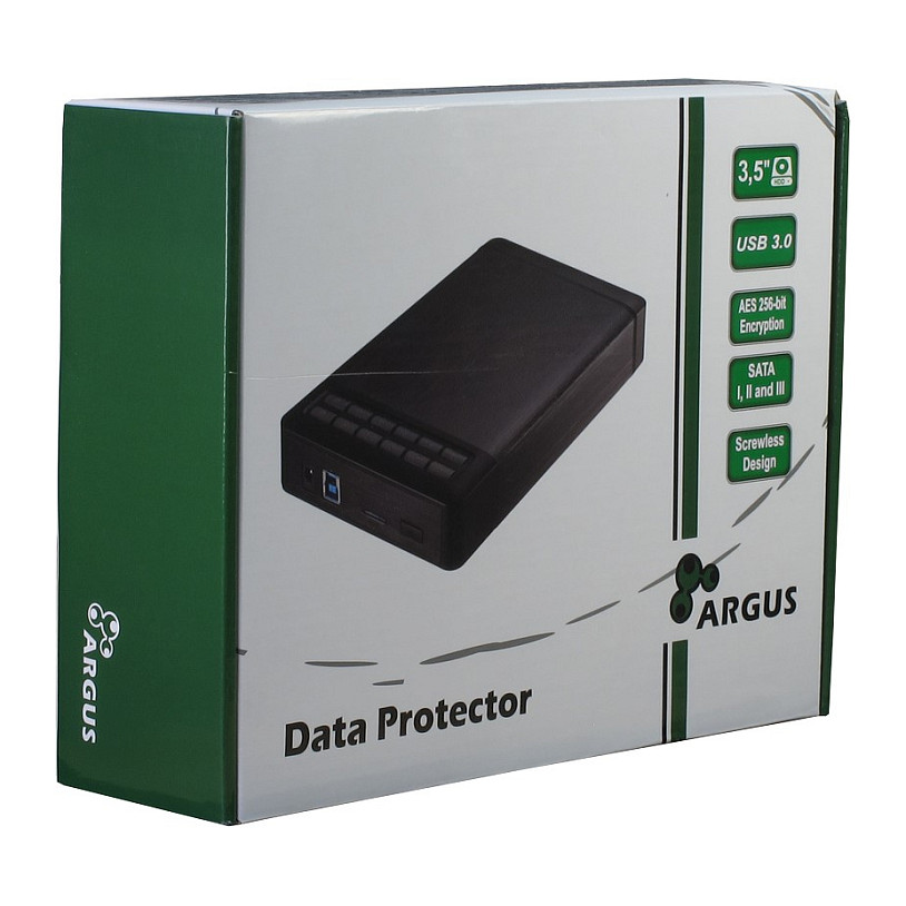 Docking Station Inter-Tech Argus GD-35LK01 / HDD 3.5" / USB 3.0 / SATA 6Gbps / AES 256-bit / Tastierë Numerike / deri 16TB – Zezë - 3
