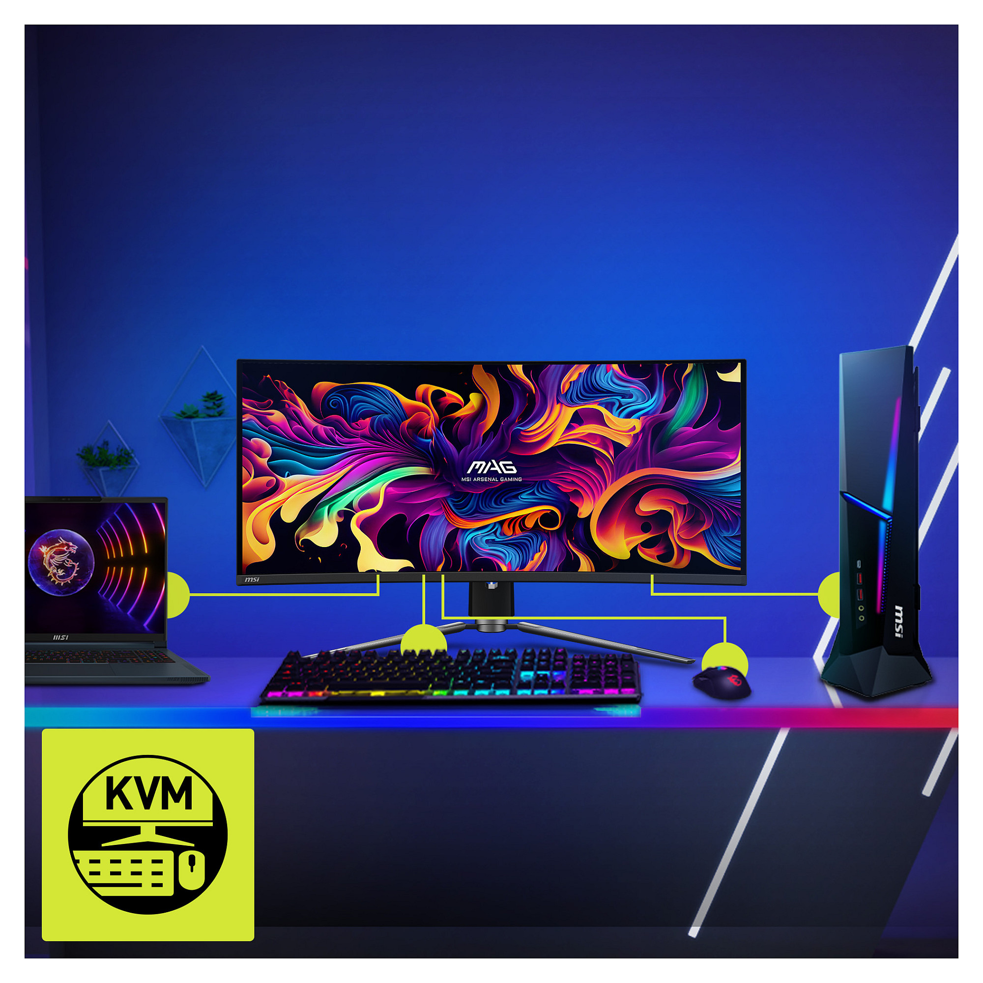 Monitor Gaming Curved MAG 341CQPDE / 34"/ UWQHD QDOLED / 175Hz / 0.03ms / USB+HDMI+DP - Zezë - 12