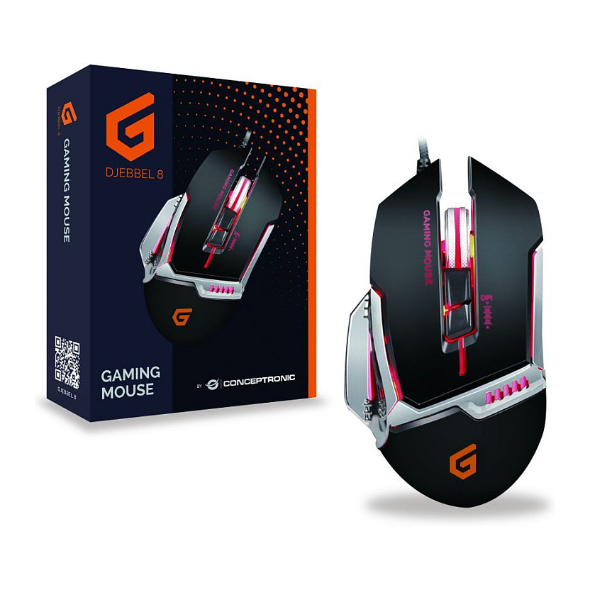 Maus Gaming Conceptronic DJEBBEL02B / USB / 4000 DPI / Optical – Zezë / Bardhë - 3