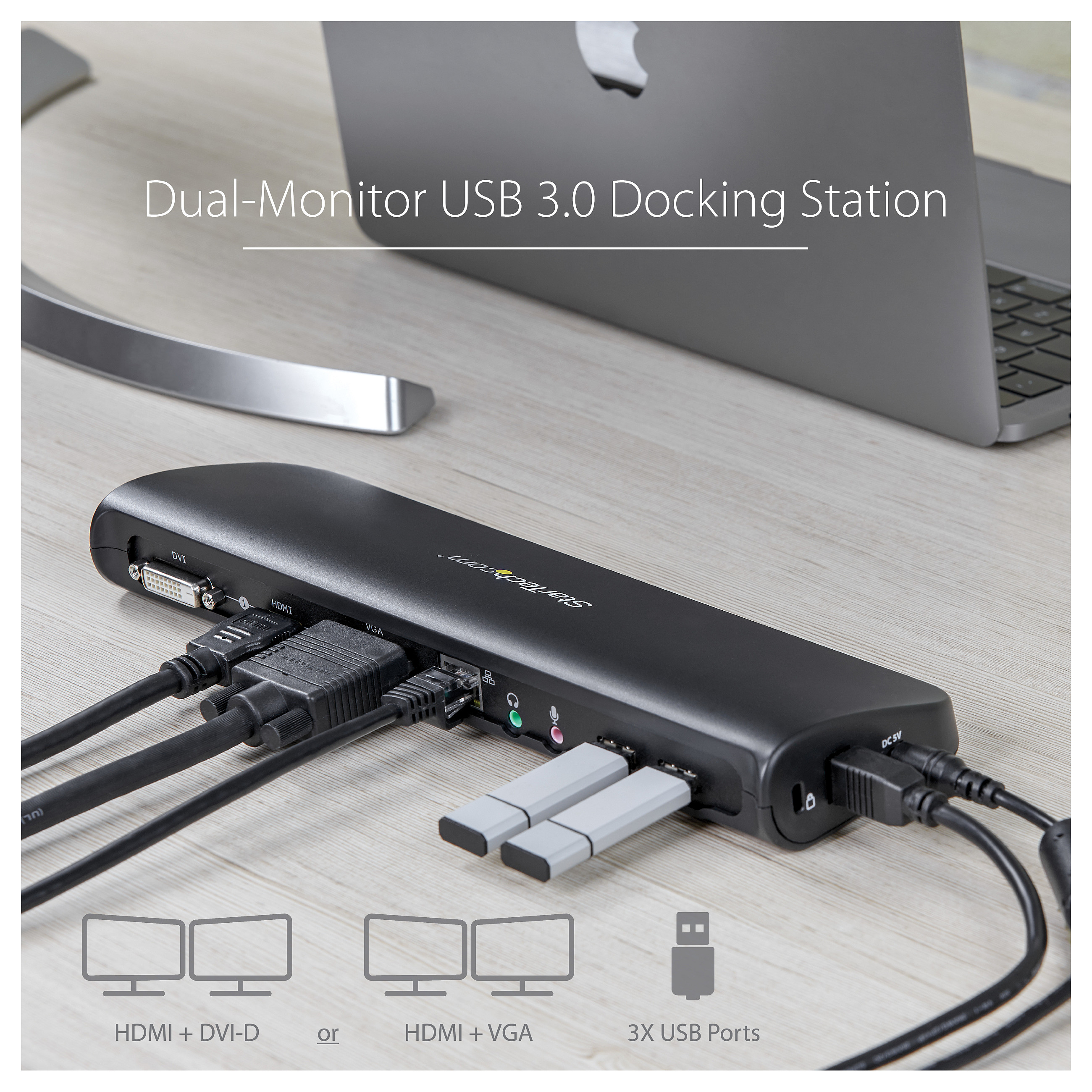 Docking Station for Laptop StarTech DUAL VIDEO USB 3.0 - 8