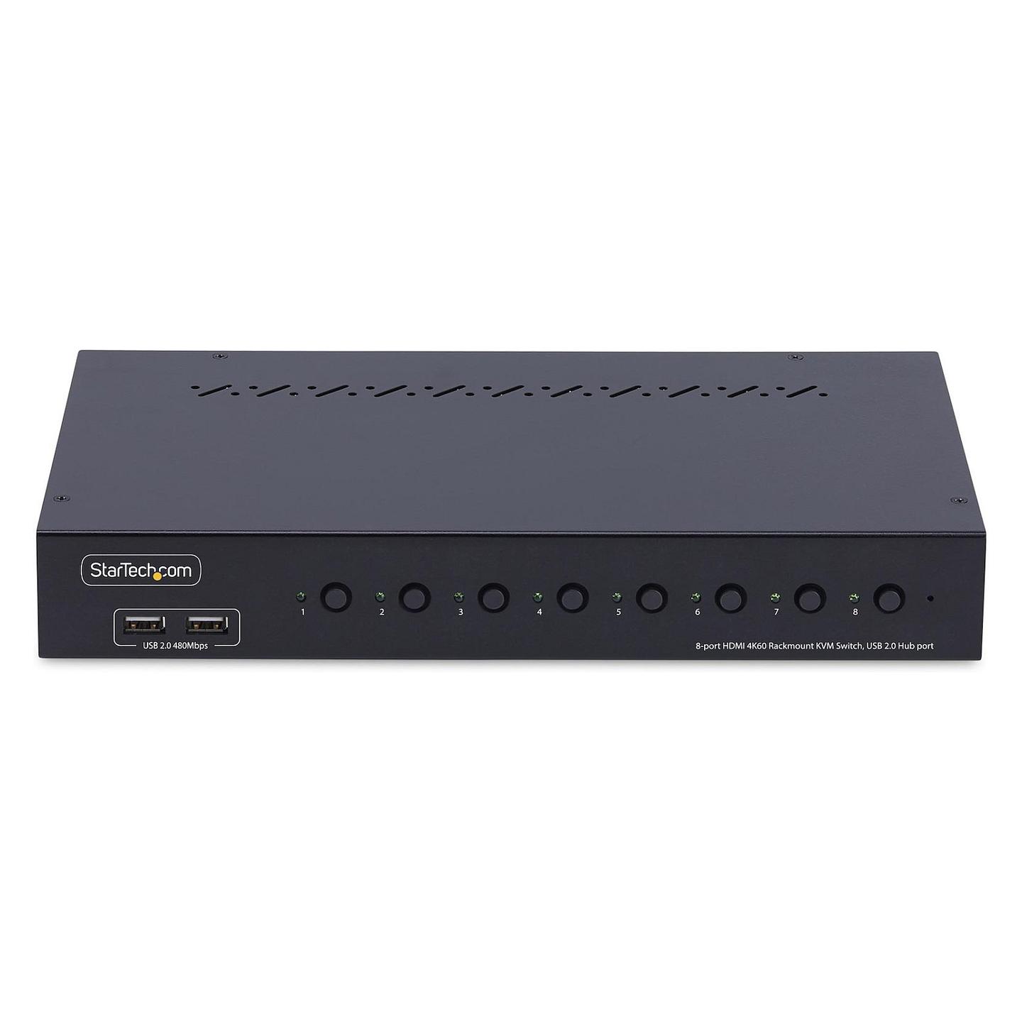 KVM Switch StarTech.com R8AH202-KVM-SWITCH, 8 porta, HDMI 2.0, 4K 60Hz, USB 2.0, Audio, Rack 1U, TAA - Zezë - 3