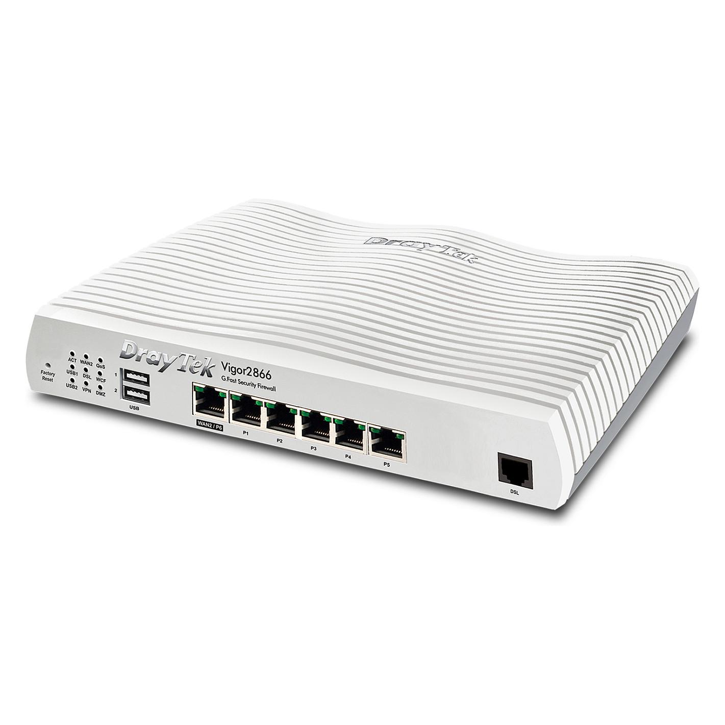 DrayTek, Vigor 2866, Ruter, G.fast, VDSL2 35b, ADSL2+, Gigabit Ethernet, Bardhë - 2