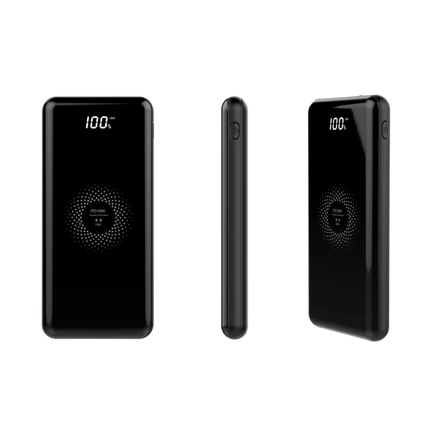 Powerbank Mr Disc LEO SMART / 10000mAh / PD 22.5W / Wireless 15W / Lightning / USB-C / Micro USB - Zezë - 2