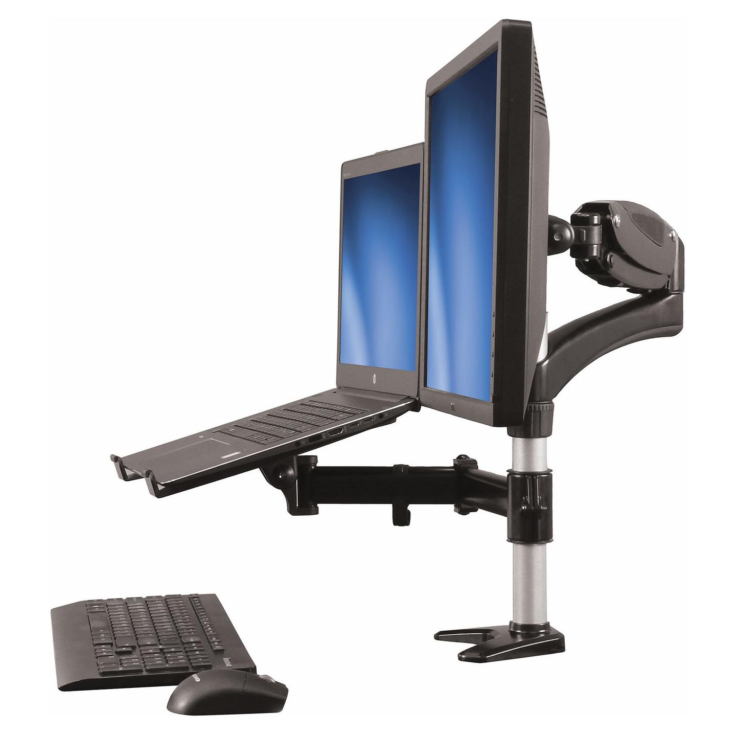 Mbajtëse për Monitor StarTech.com ARMUNONB / 1 Monitor / 15"-27" / 8kg / Full Motion / Clamp / Mbajtëse për Laptop / Tilt -90° deri +85° - Zezë & Alumini - 1