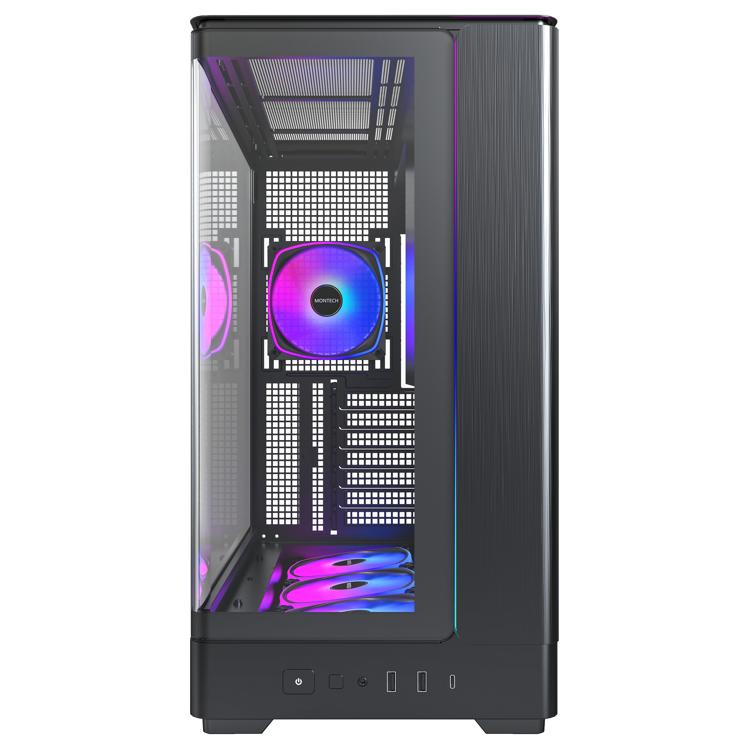 Kasë Montech KING 45 PRO / Midi Tower / ATX / 4x 120mm ARGB Fan / Tempered Glass - Zezë - 3
