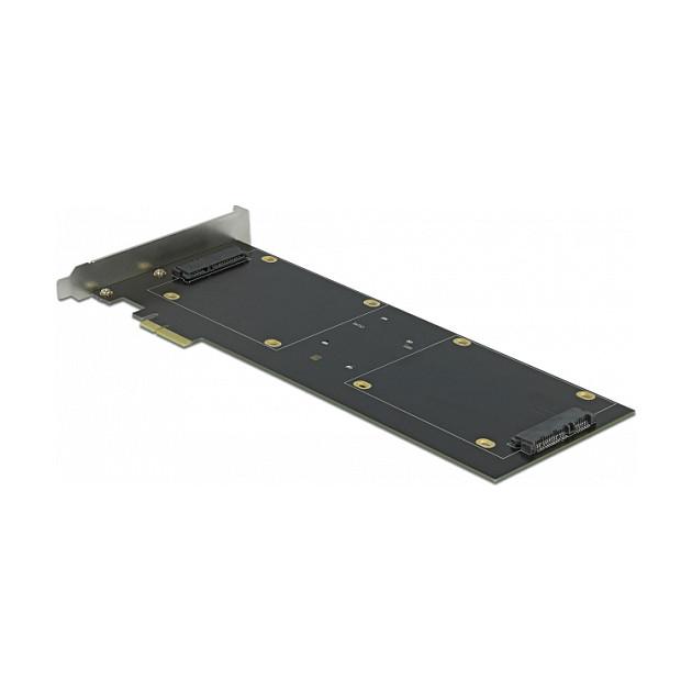 Kartë Zgjerimi PCI Express Delock 90433 / PCIe 2.0 x4 / 4x SATA 22-Pin / SATA 6Gbps / RAID 0, 1, 10, JBOD / HyperDuo - Zezë