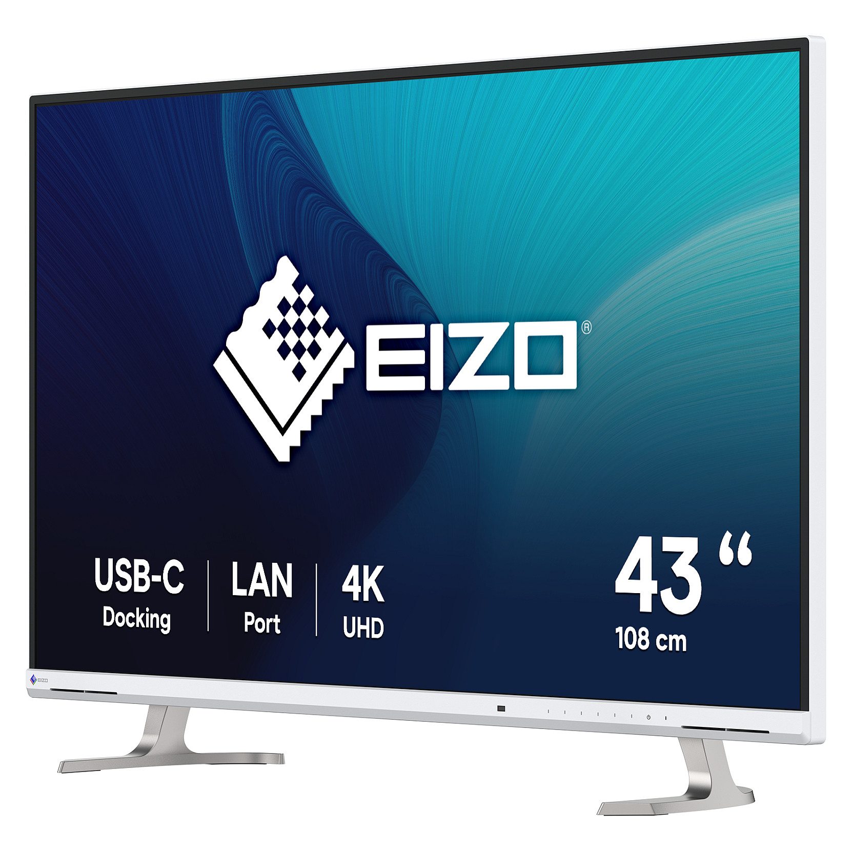 Ekran Prezantues EIZO EV4340X-WT / 42.5"/ 4K Ultra HD IPS / LCD / 60Hz / 5ms / USB + HDMI + DisplayPort + HDCP - Bardhë/Argjend - 2