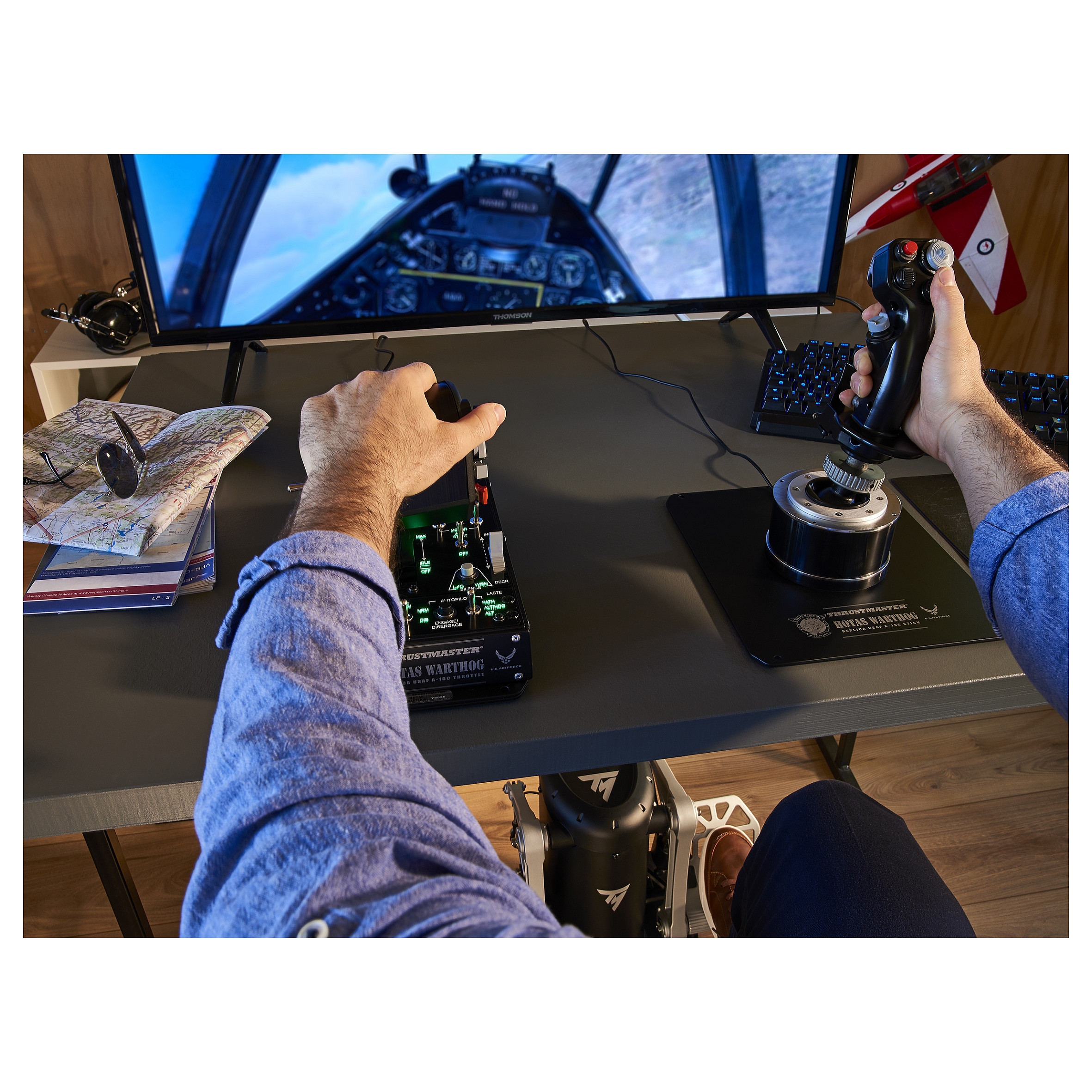 Kontroller,Timon & Pedale Thrustmaster TPR Rudder Pedals Add-On / Professional Flight Simulation for PC - Zezë / Bardhë - 9