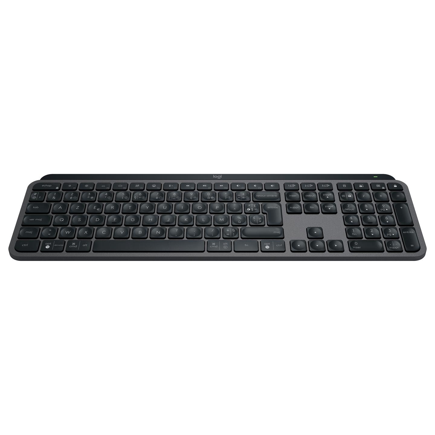 Tastierë pa Kabllo Logitech MX Keys S, Scissor, Full Size, AZERTY FR, Bluetooth + Logi Bolt - Grafit - 2