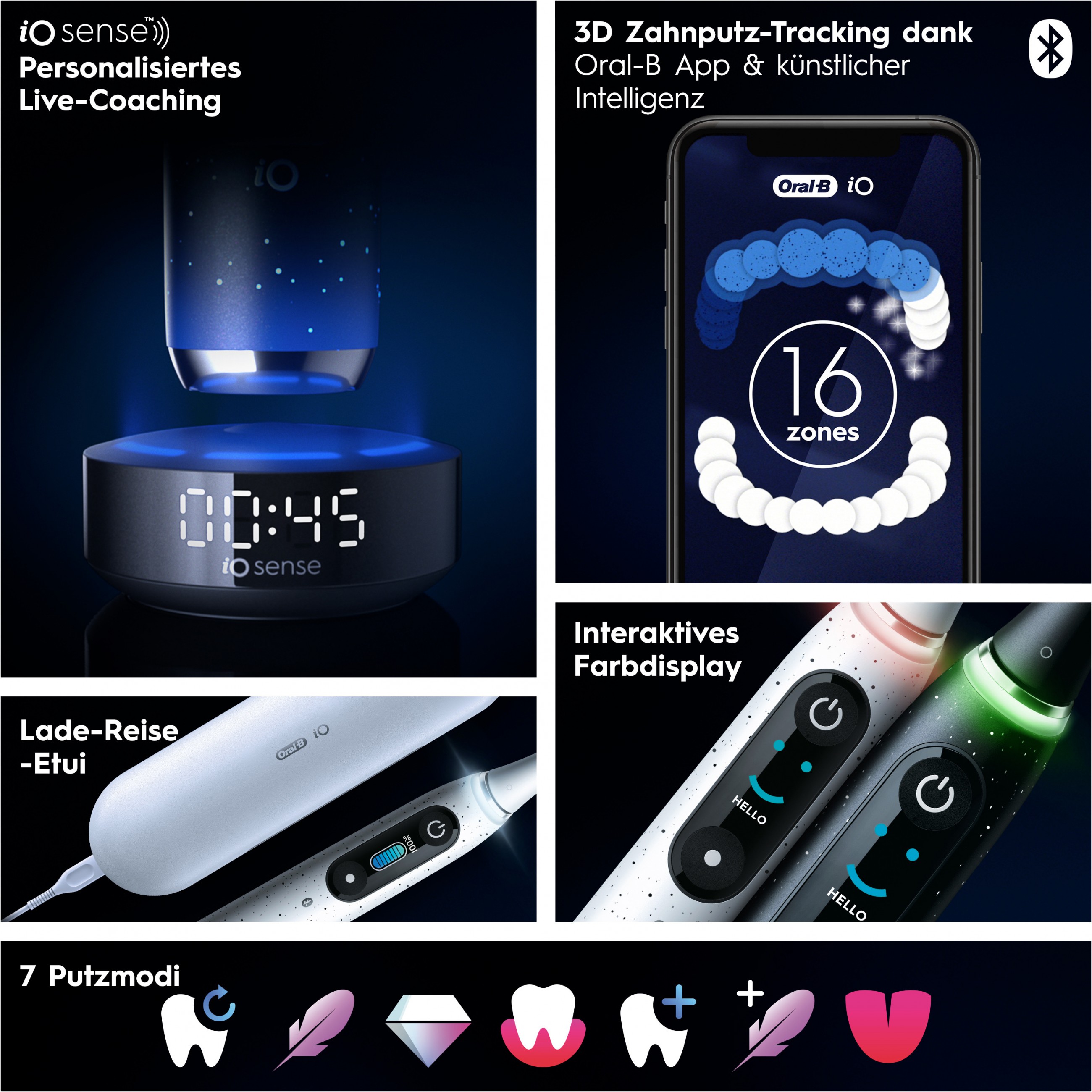Furçë dhëmbësh elektrike Oral-B iO Series 10 / 7 Modalitete / iO Sense / Smart Pressure Sensor / OLED Display / Bluetooth – Bardhë - 18