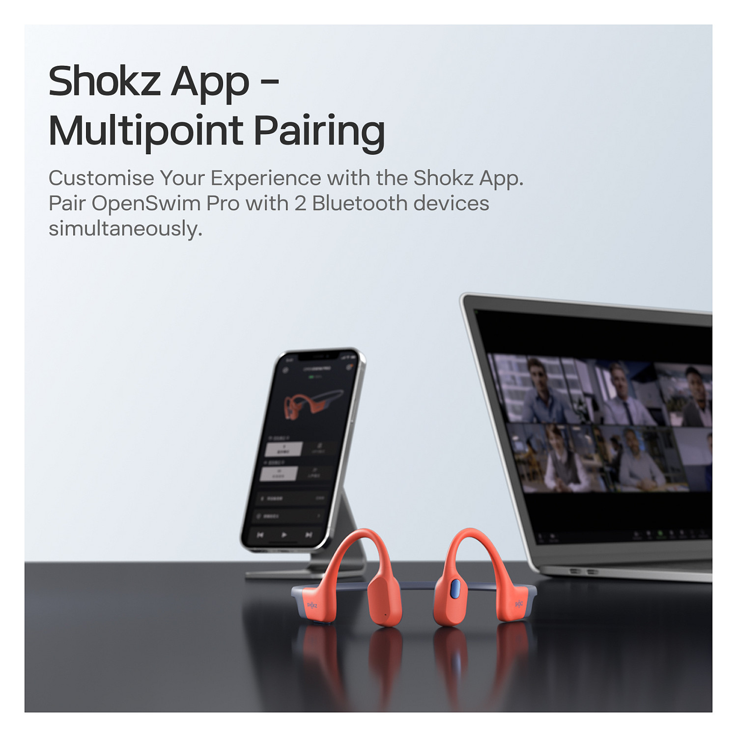 Kufje pa kabllo Shokz OpenSwim Pro S711 / Bone Conduction / Bluetooth - Gri - 11