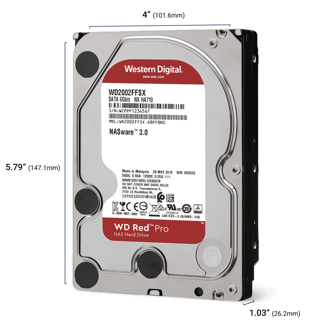 HDD e Brendshme WD Red Pro 4TB / 3.5" / SATA III 6Gb/s / 7200 RPM / 256MB Cache / CMR / NAS – Zezë - 2