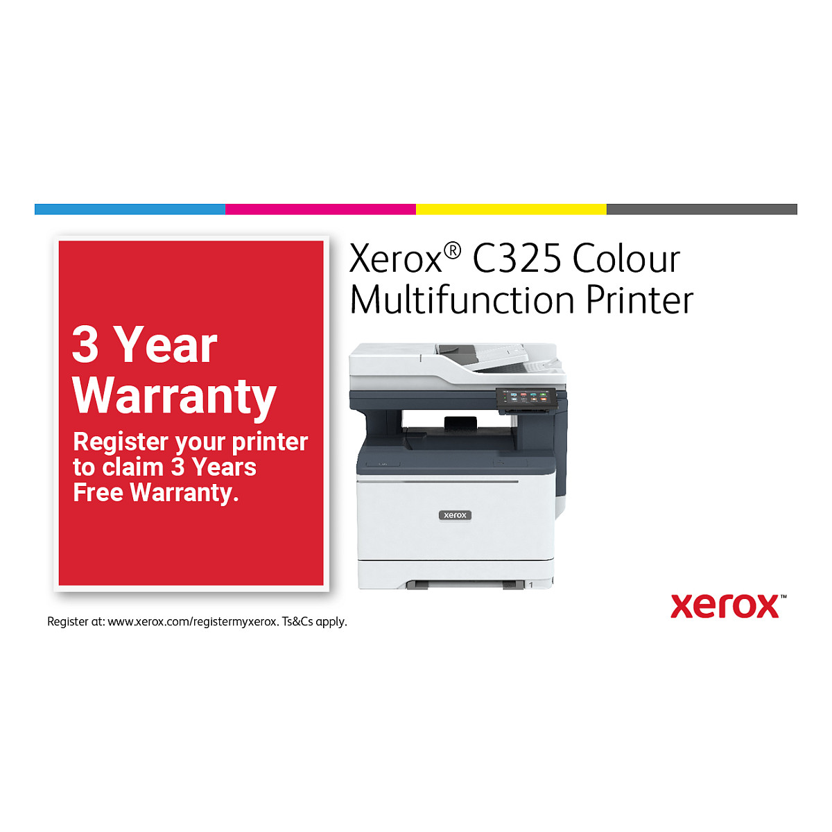 Xerox C325 A4 Color Laser Multifunction Printer – Print, Copy, Scan, Fax, WiFi, 35ppm - 4