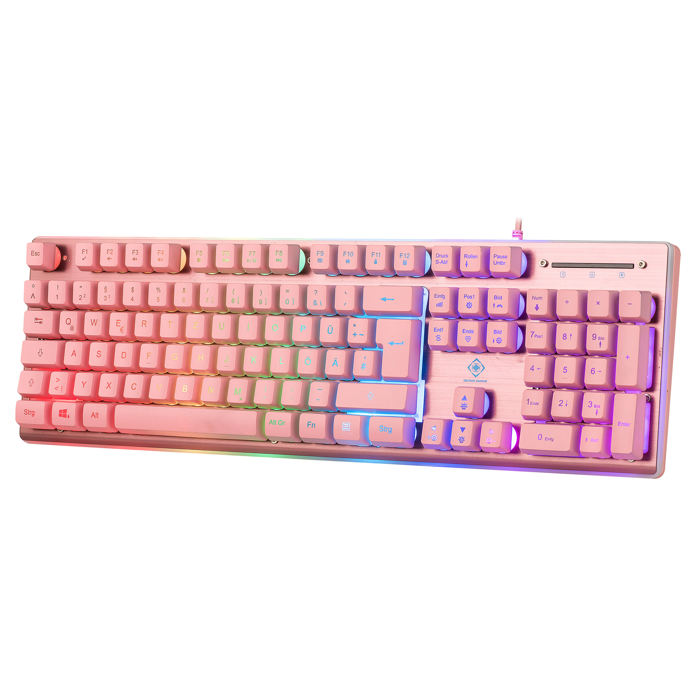 Tastierë Gaming Deltaco RGB Wired / QWERTZ – Rozë - 4