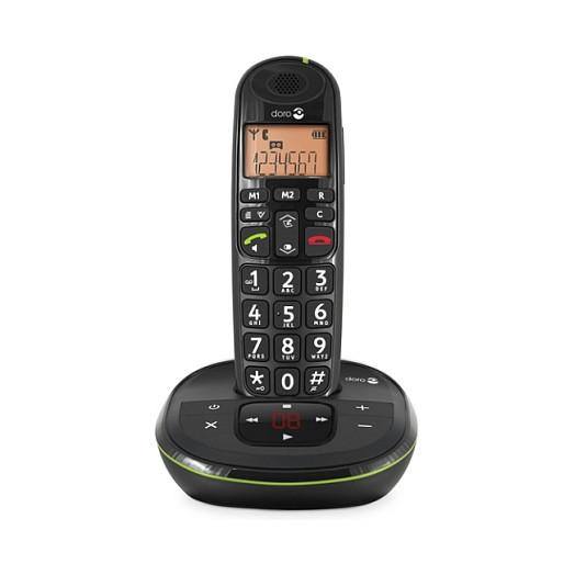 Telefon i Thjeshtë Doro PhoneEasy 105wr, DECT, ekran me ndriçim, përforcim zëri 30 dB - Zezë