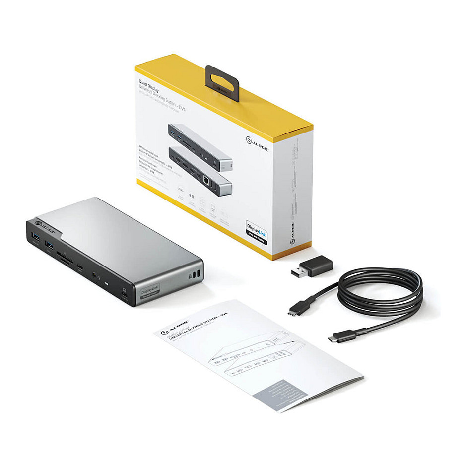 Docking Station Alogic 14-in-1 Wired / USB-C / USB-A / HDMI / DP / PD DV4 Quad Display - 6