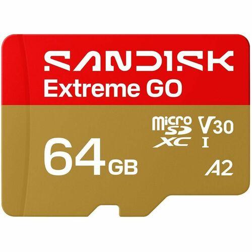 Kartë Memorie SanDisk Extreme GO microSDXC UHS-I, 64GB, 170MB/s, V30, U3, A2