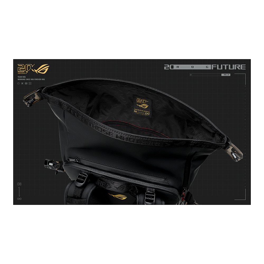 Çantë ASUS ROG SLASH Edition 20 / 18" / 26L / Roll-Top / FIDLOCK / Water-Repellent - Zezë - 21