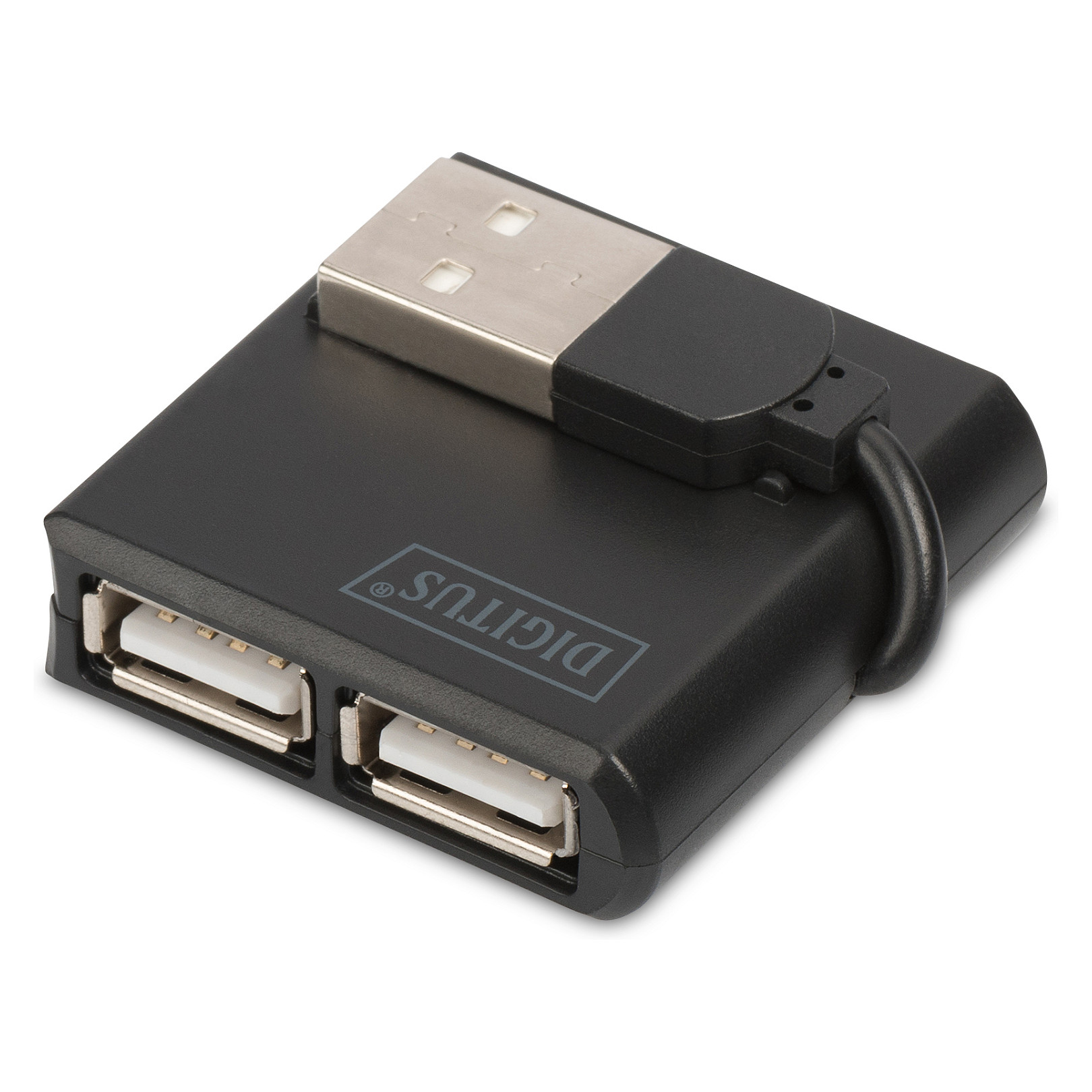 HUB USB 2.0 DIGITUS / 4‑Port (4x A2.0) / Kabllo e integruar - Zezë - 9