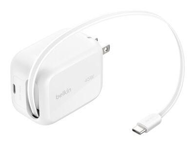 Adapter Belkin BOOSTCHARGE PRO / 45W / 2x USB-C / GaN / Power Delivery / PPS - Bardhë