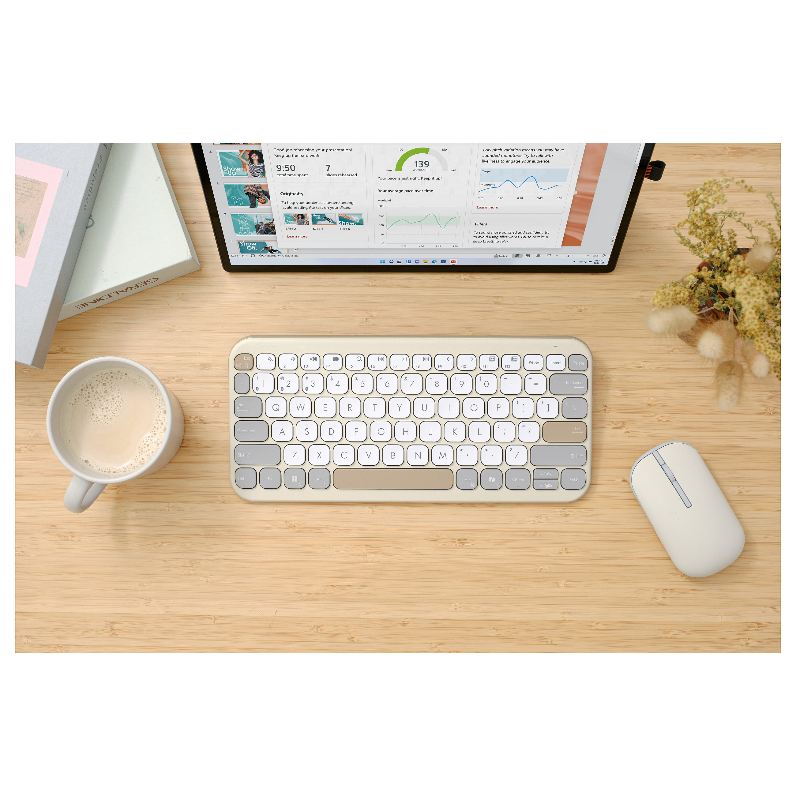 Tastierë Gaming ASUS KW100 Wireless / QWERTZ / German Language – Bezhë - 10