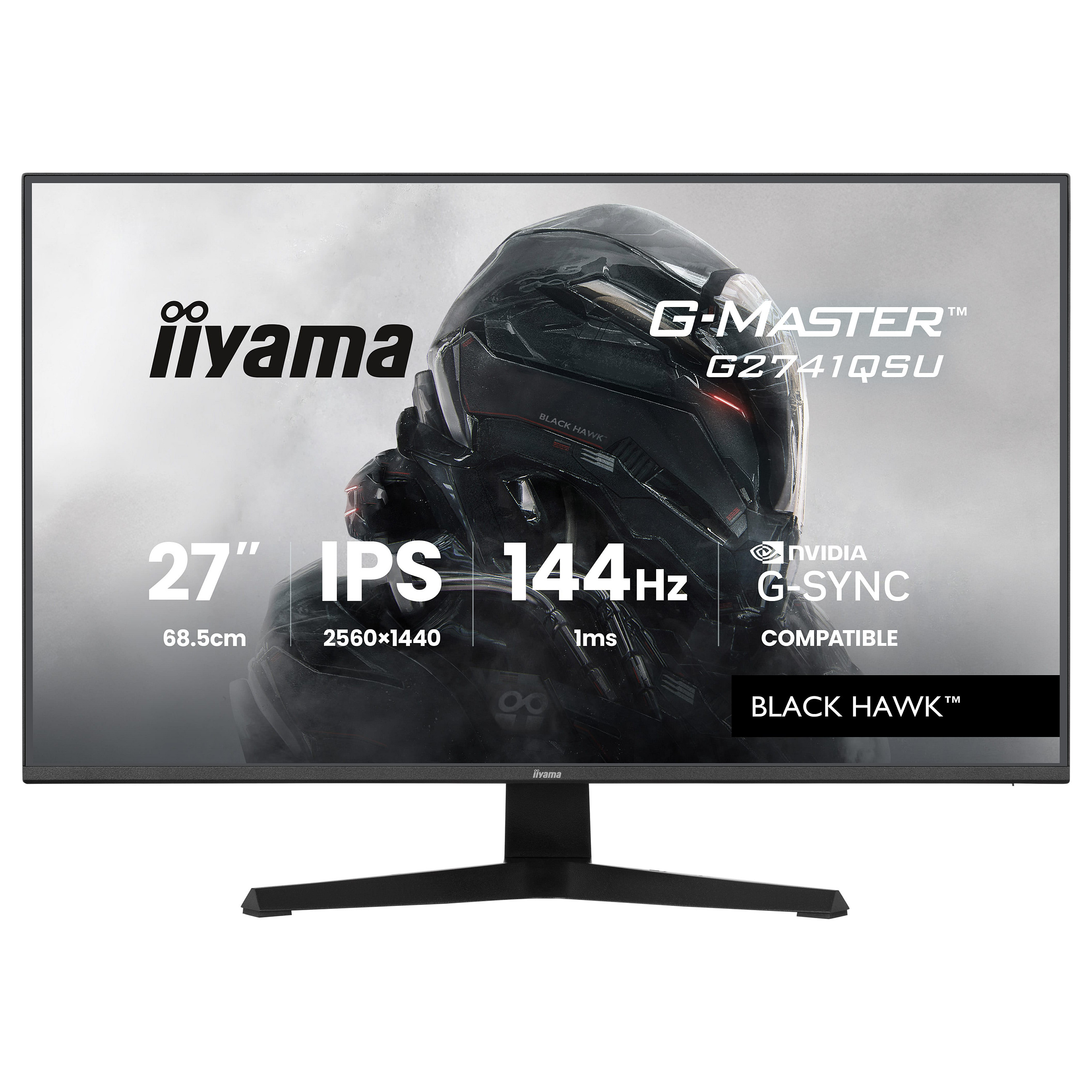 Monitor Gaming iiyama G-Master G2741QSU-B1 / 27"/ 4K Ultra HD IPS / QLED / 144 Hz / 1 ms / HDMI+USB+DP+HDCP - Zezë - 1