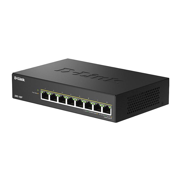 Switch D-Link DMS-108P/E, 8x 2.5G Ethernet RJ45 PoE++, PoE 230W, 40Gbps - Zezë - 3