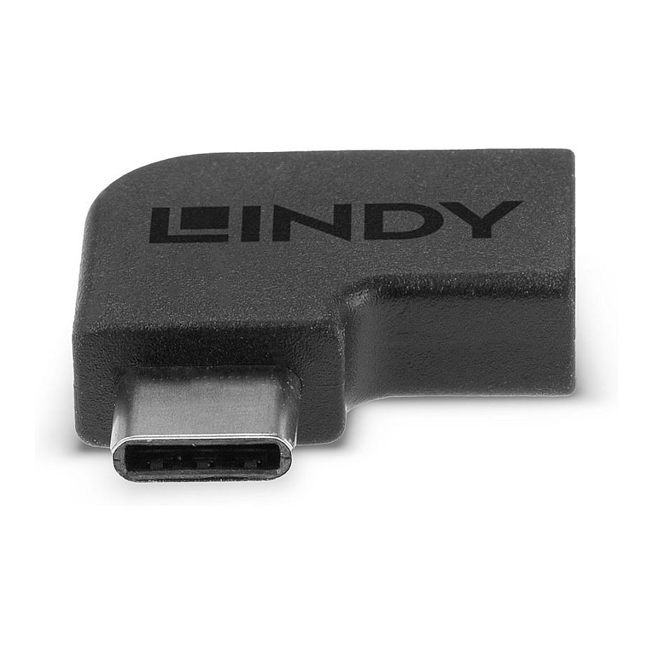 Adapter USB Lindy 41894 / USB-C Male në USB-C Female / USB 3.2 Gen 2x2 / 20 Gbit/s / Right Angle - Zezë - 3