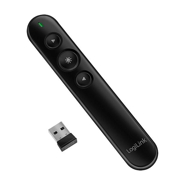 Aksesor për Konferencë LogiLink Wireless Presenter ID0190 / 2.4GHz / 3 Butona / Laser i Kuq / 15m / Nano USB / Plug-Play - Zezë - 2