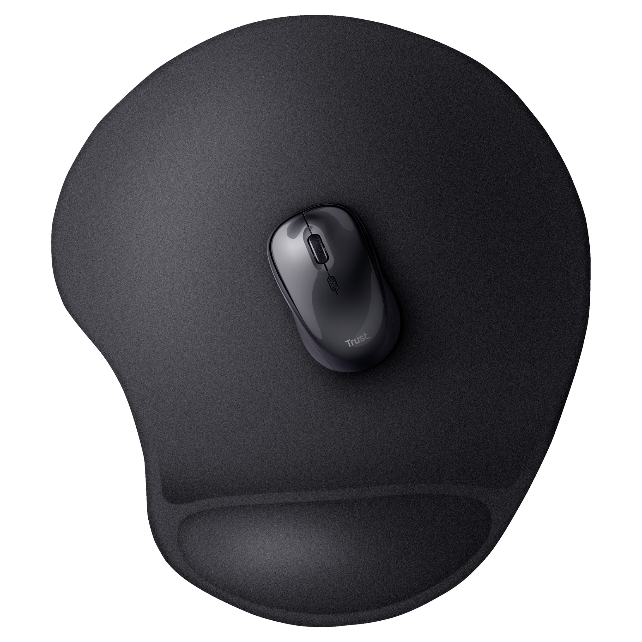 Mauspad Trust BigFoot XL Mauspad Ergonomik / Mbështetës Kyçi me Xhel / Anti-rrëshqitës / 292 × 322 × 19 mm - Zezë