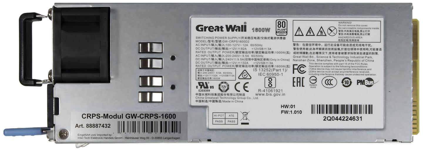 Furnizues me Energji për Server Inter-Tech Great Wall GW-CRPS-1600, 1600W, CRPS - Hiri - 3