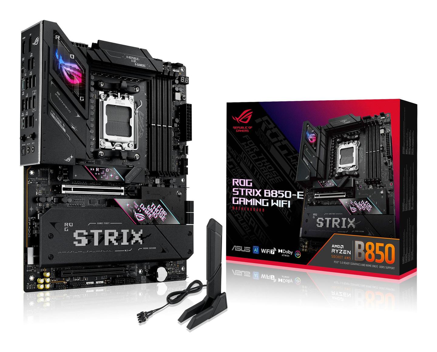 Pllakë Amë ASUS ROG Strix B850-E Gaming WIFI / AMD B850 / AM5 / ATX / DDR5 / PCIe 5.0 / Wi-Fi 7 / 5GbE  - 3