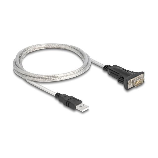 Kabllo USB DeLOCK 64268, USB-A në RS-422/485, 1m, USB 2.0, 921.6Kbps, 5V - Zezë/Transparente - 1