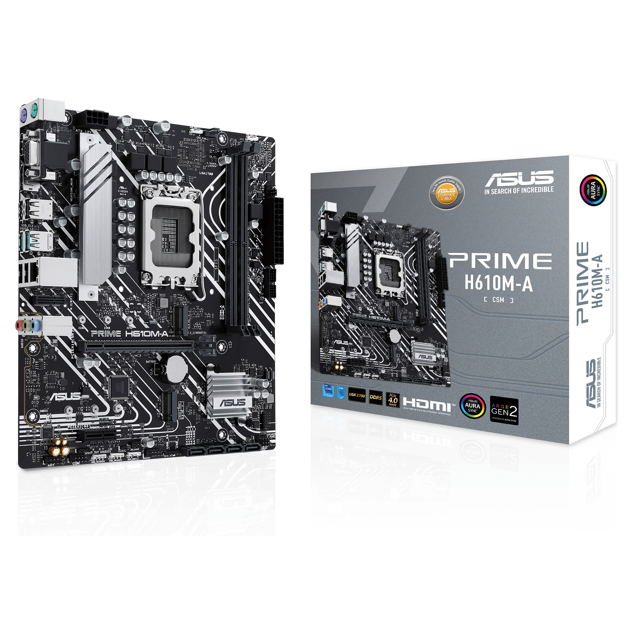 Pllakë Amë ASUS Intel PRIME H610M-A-CSM DDR5 mATX - 3