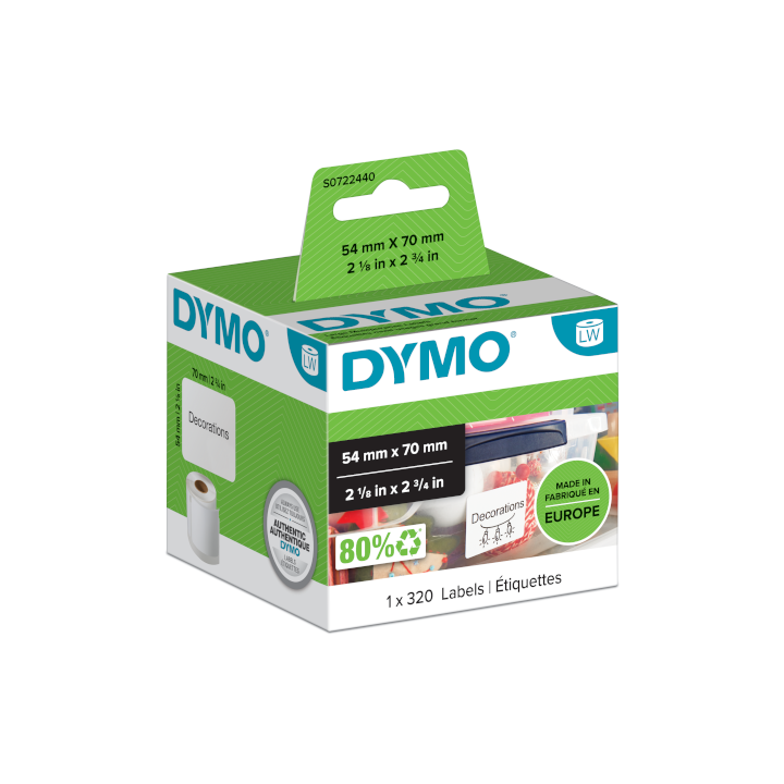 Shirit për Printer 3D Dymo Label 99015 / S0722440 - Zezë mbi Bardhë