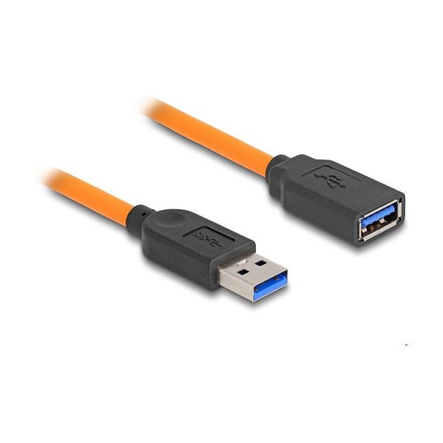 Kabllo USB DeLOCK 87963 / USB 5 Gbit/s / USB-A Mashkull në USB-A Femër / Tethered Shooting / 1 m - Portokalli - 2