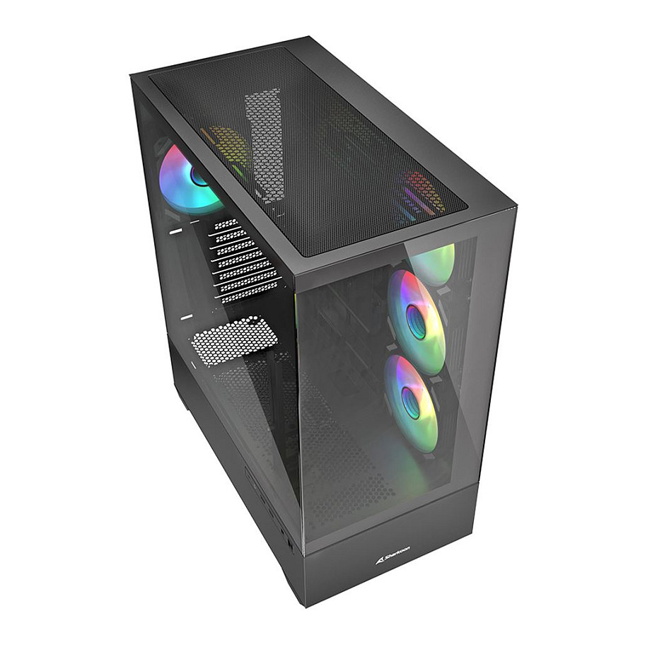 Kasë Sharkoon AK6 RGB ATX 1xGlass - Zezë - 3