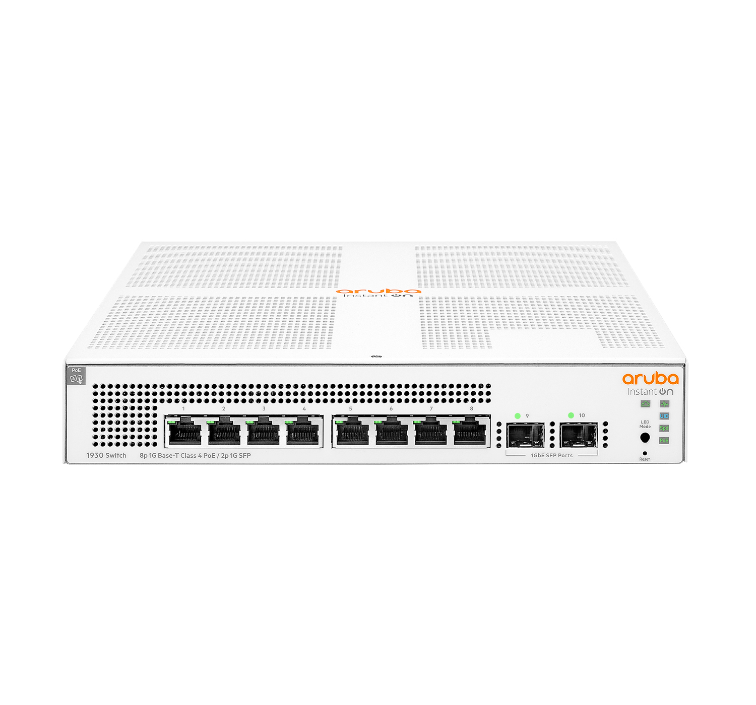 HPE Aruba Instant On 1930 JL681A – 8x Gigabit PoE+, 2x SFP, 124W, Smart Managed, Rackmount/Desktop