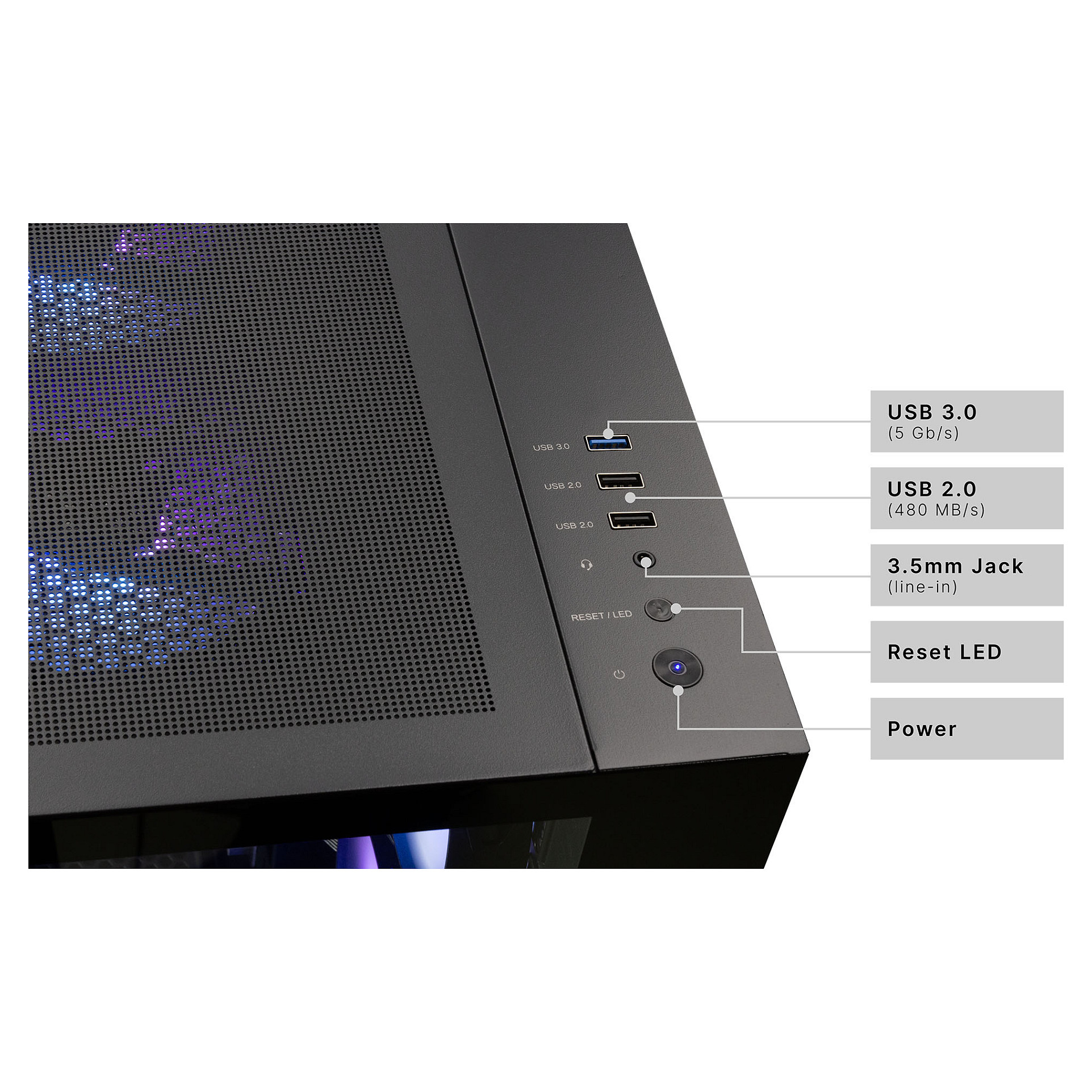 Kompjuter Gaming Captiva Highend Gaming R90-031 / Ryzen 7 5700X / 32GB DDR4 / 1TB / RTX 5070 12GB - Zezë - 11