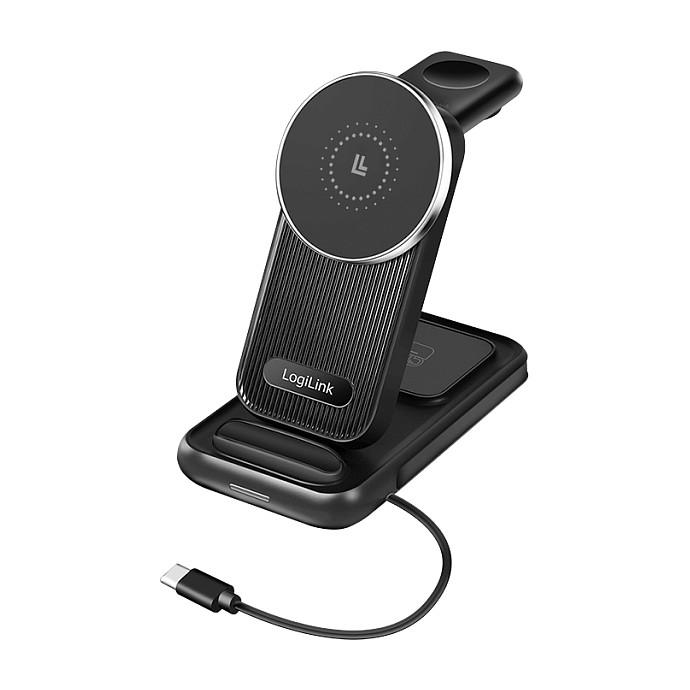 Adapter LogiLink PA0292 / Wireless / 15W / 4 në 1 / MagSafe – Zezë