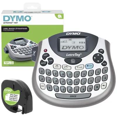 Printer Label DYMO LetraTag LT-100T / QWERTZ / Ekran 13 Karaktere / 2 Rreshta / Shirita deri 12 mm / 4 × AA - Gri