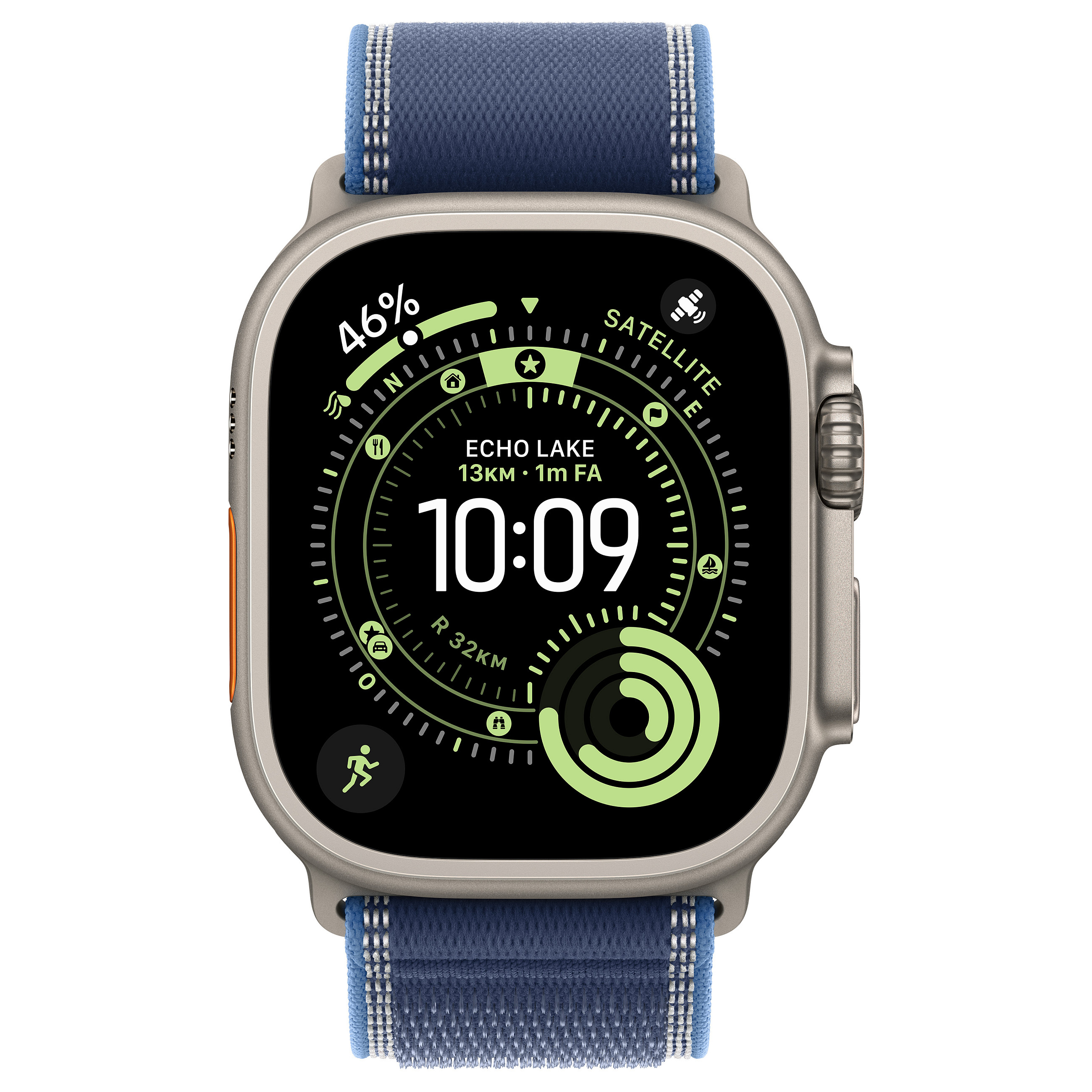 Apple Watch Ultra 3 / Cellular / 49mm / Titanium Natural Case with Trail Loop Blue Band – S/M - 2