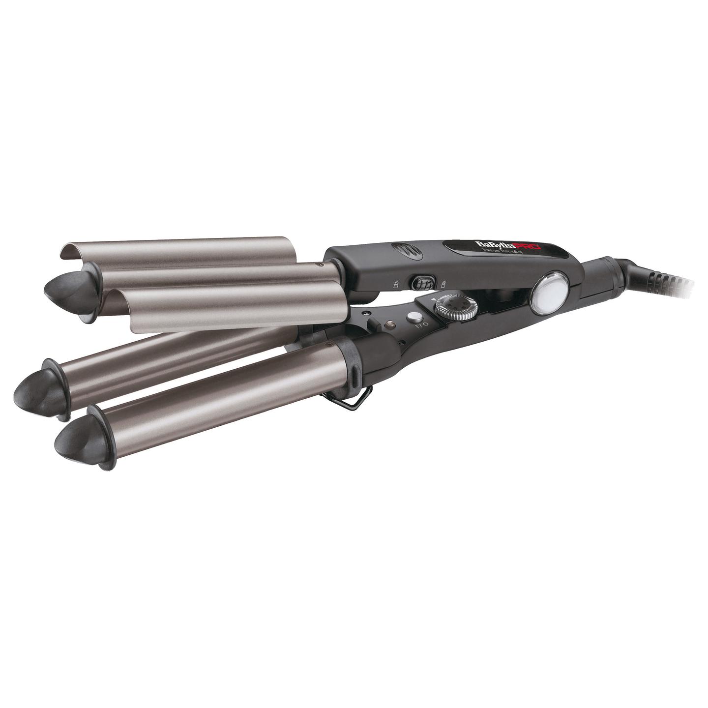 Stilues për Flokë BaByliss Pro BAB2269E / Triple Waver / Titan-Turmalinë / 3 Cilindra / 5 Temperatura / 140–220°C – Zezë