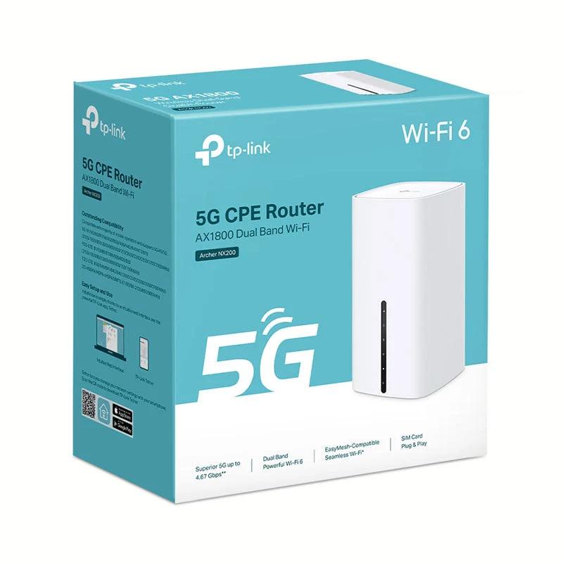 TP-Link Archer NX200 5G AX1800 Wi-Fi 6 Router – Dual-Band 2.4GHz + 5GHz, 574Mbps + 1201Mbps, 5G deri në 4.67Gbps, Nano SIM, 2× Gigabit LAN + 1× Gigabit WAN/LAN, EasyMesh – Bardhë - 2