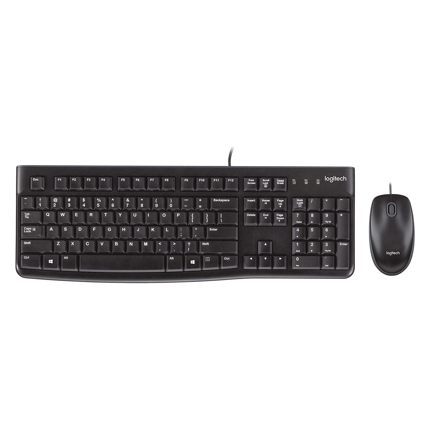 Combo (Tastierë & Maus) Logitech MK120, Full Size, QWERTZ Swiss, USB, 1000 DPI - Zezë - 1